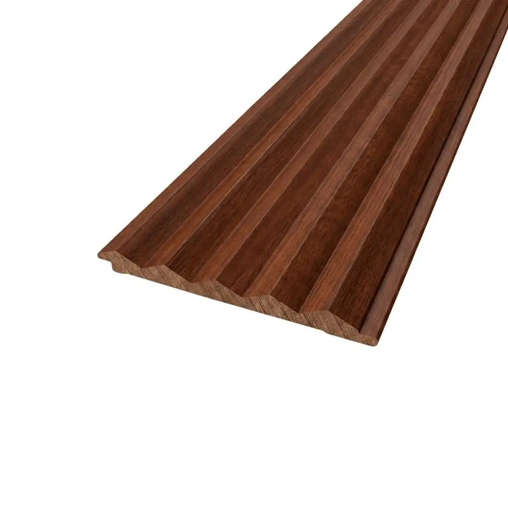 Lámina Acanalada Decorativa - Forma Triangular - PS - Nogal Claro - 12*120*2900 mm