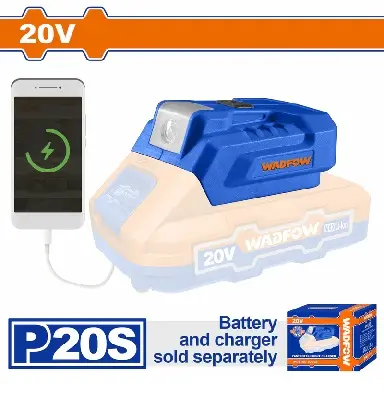 Cargador de Celular - Fuente de Poder Inalámbrica 20V - Función LED - No Incluye Batería Ni Cargador - Adaptador De Corriente - UPS - Wadfow