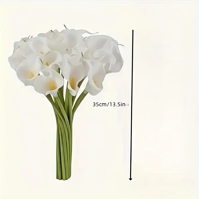 Flor artificial - Lirio Cala - Blanca - Tacto Realista - Para Arreglos Florales en Casa, Centros de Mesa y Decoraciones de Jarrón, Ramos de Regalo para Bodas - Por unidad