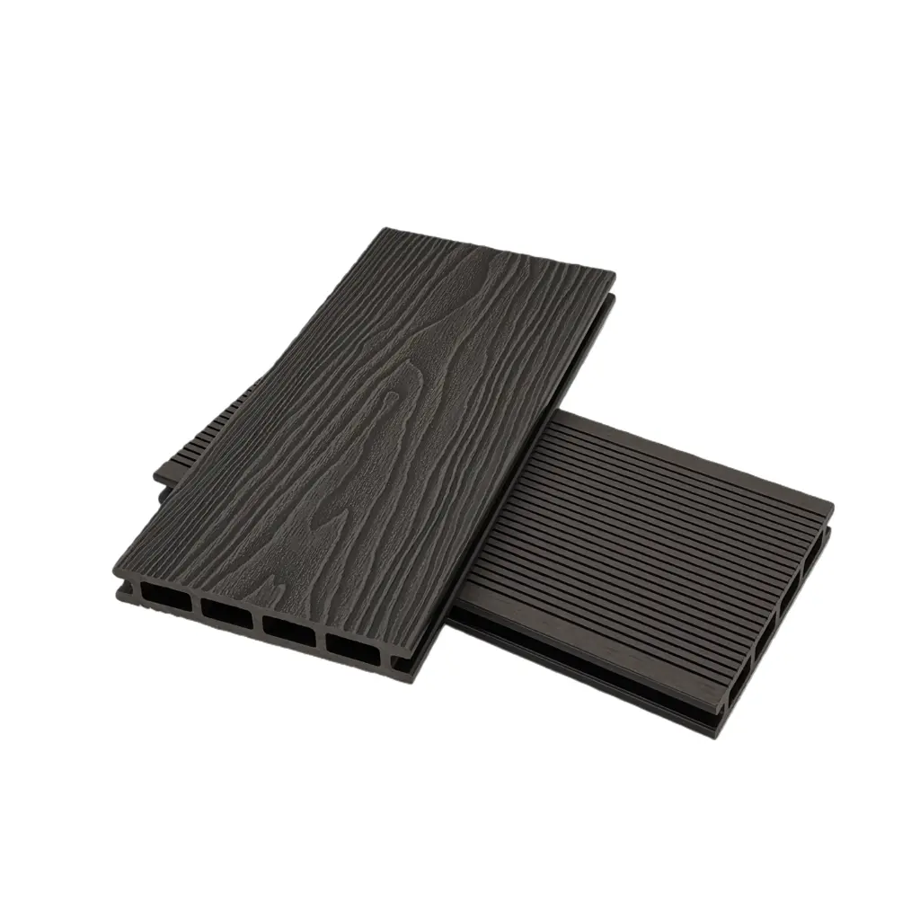 Lamina piso Deck WPC - Superficie 3D - Grey - Gris Perforado - Exteriores - Reversible - 22*145*2200 mm - Pro-Step