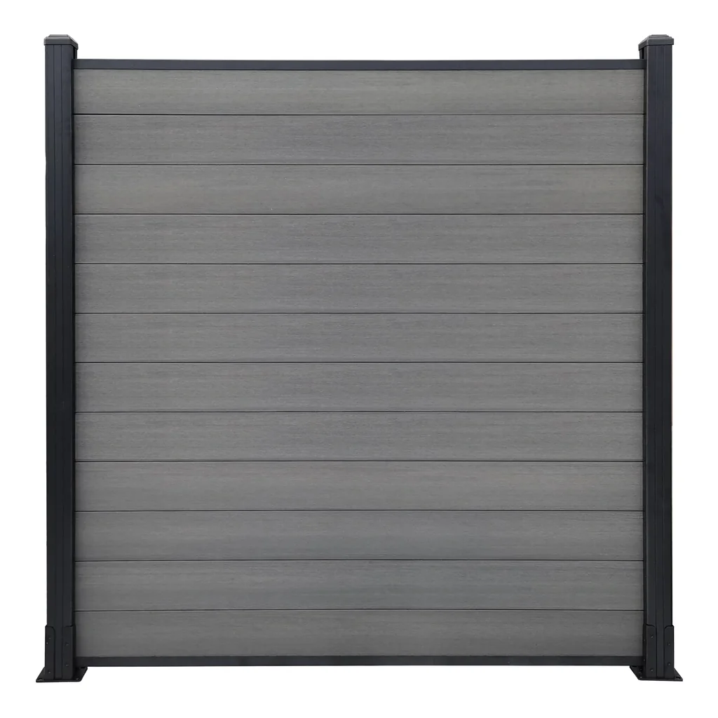 Cerca de WPC para Exteriores - Mica Grey - Acabado 3D - Incluye Accesorios 1.90m x 1.92m