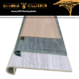 Moldura &quot;SN&quot; nariz de escalón - Stair nose - PVC - para SPC click - Savannah collection - 2400*115*25 mm