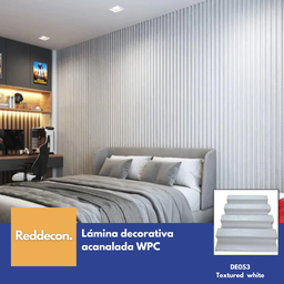 [CA-DE053] Lámina Acanalada Decorativa - WPC - Textured White - 24*160*2900 Mm