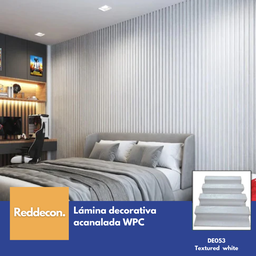 [RP-LA-TW-15] Lámina Acanalada Decorativa - WPC - Textured White - 24*160*2900 Mm