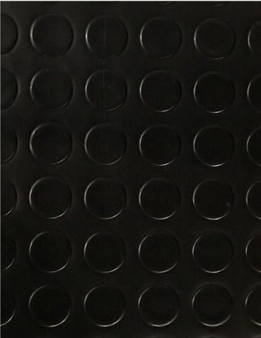 [S-ACP10001-1-M] Piso vinílico - PVC - Tipo botón - Negro - Por metro