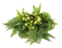 Ramillete artificial - 5 ramas - HHP008 - Helecho Floreado Amarillo