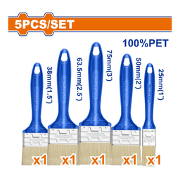 [CO-CA-BR06] Juego de Brochas Para Pintar - Pintura A Base De Agua - Mango Plástico - Set 5 De Piezas