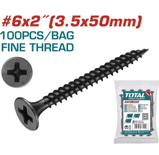 [CO-CA-TO03] Tornillos Para Gypsum - #6 x 2" - (Yeso) Rosca Fina. Fosfatizado. Phillips.