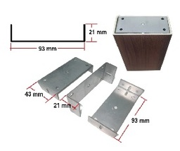 [HE-CA-CO01] Conector A Muro Tipo U Para Tubo Pergolas 2&quot; Decorativa Interiores 100X50mm