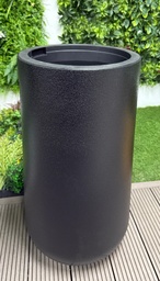 [MA-CI-BL08] Macetero - Grande - Cilíndrico - Liso - 35*70cm - Negro Mate