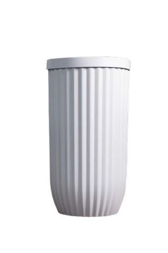 [MA-CI-BL09] Macetero - Grande - Cilíndrico - Con Textura - 43*79cm - Blanco Mate - Pintable