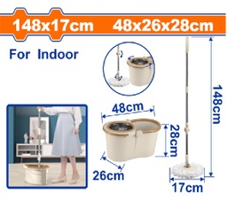 [HE-CA-TR02] Trapeador Spin Mop de Microfibra  - Medida 148 * 17cm - Balde Plástico - Set 2 pcs