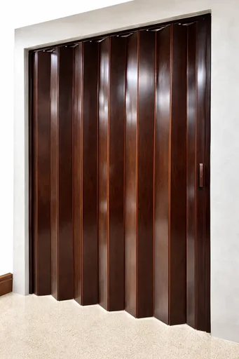 Puerta plegable corrediza Chocolate - full panel - Plástica (PVC) - Fabricación a medida