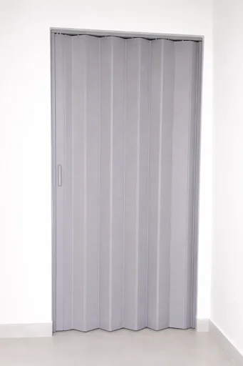 Puerta plegable corrediza Gris - full panel - Plástica (PVC) - Fabricación a medida