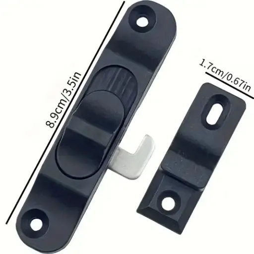Pestillo negro - Pasador - Picaporte - Accesorio de seguridad para puertas y ventanas 